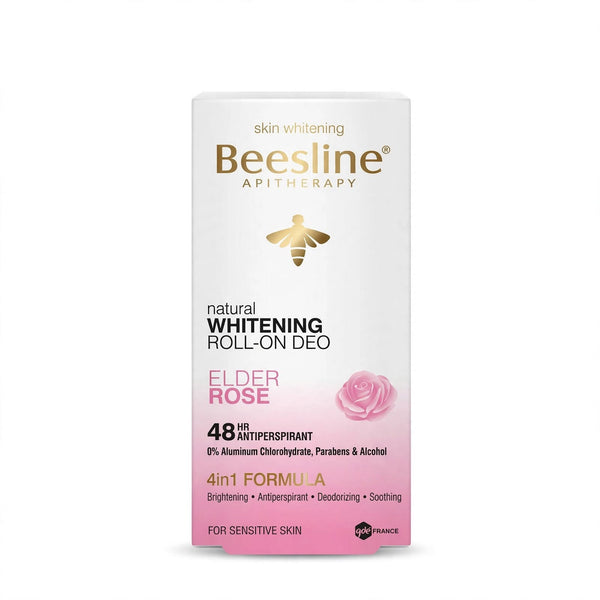 BEESLINE APITHERAPY NATURTAL WHITENING ROLL -ON DEO ELDER ROSE  4 IN 1 FORMULA 50 ML