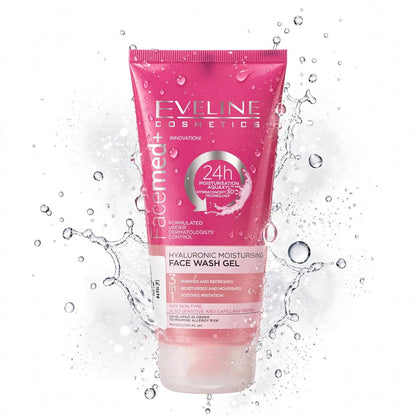 Eveline Cosmetics Facemed+3In1 Hyluronic Moisturising Face Wash Gel 150 ml