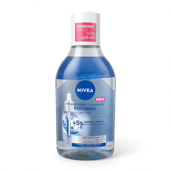 Nivea Micellar Water Restoring Face - Eyes + 5% Serum  Makeup Remover, 400Ml