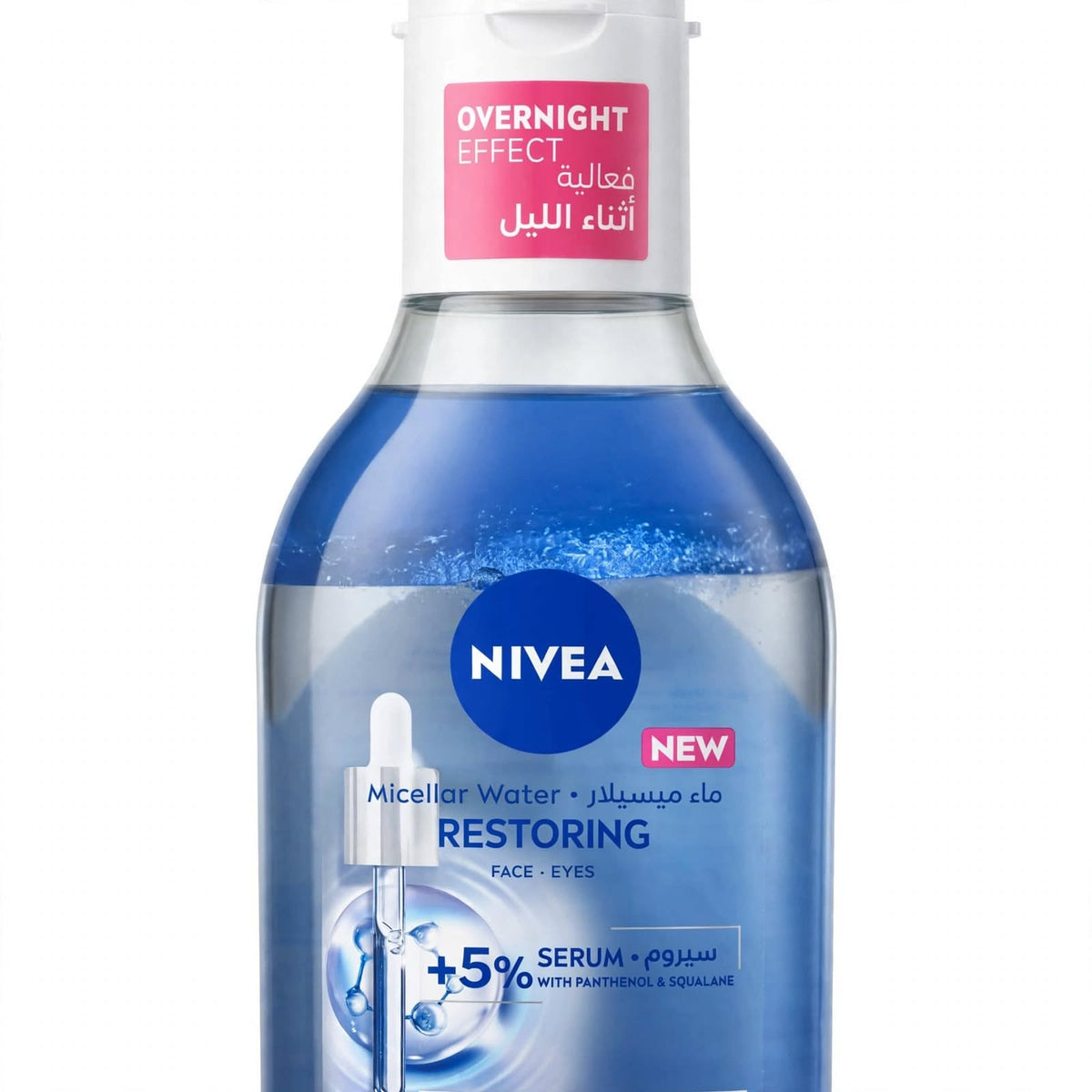 Nivea Micellar Water Restoring Face - Eyes + 5% Serum  Makeup Remover, 400Ml