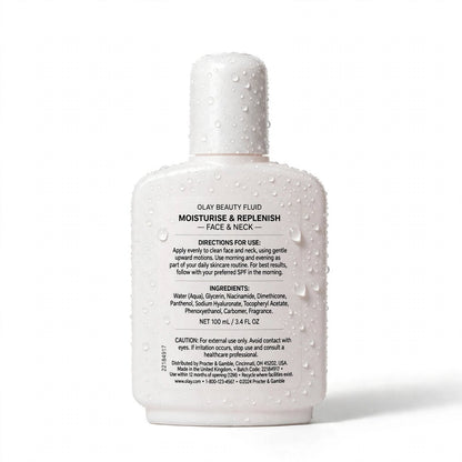 Olay Beauty Fluid Moisturise & Replenish Face & Neck Moisturising Lotion 100ml