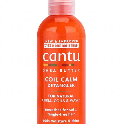 Cantu Shea Butter Coil Calm Detanger  Detangling For Natural Curls, Coils, Waves Smoothing & Moisture Condition 237Ml