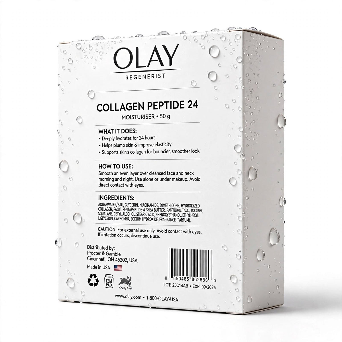 Olay Regenerist Collagen Peptide 24 Moisturise Plums Bouncy Skin 50G
