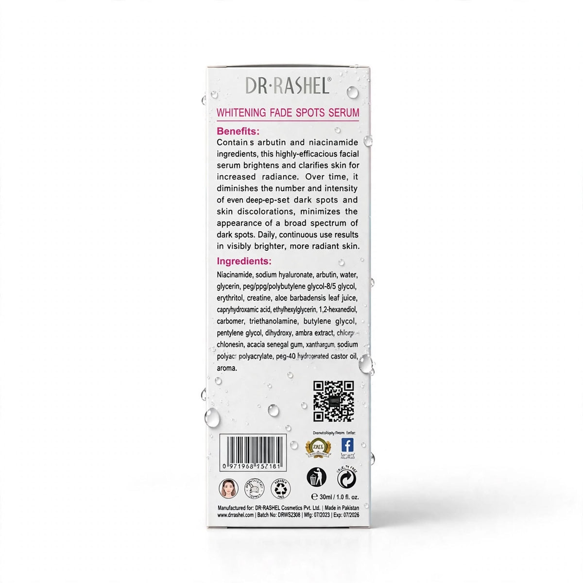 Dr.Rashel White Skin Whitening Fade Spots Arbutin , Niacinamide Serum 50Ml