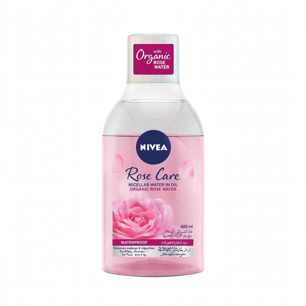 Nivea Rose Care Face Micellar Water In Oil  Organic Rose Water Makeup Remover, 400Ml