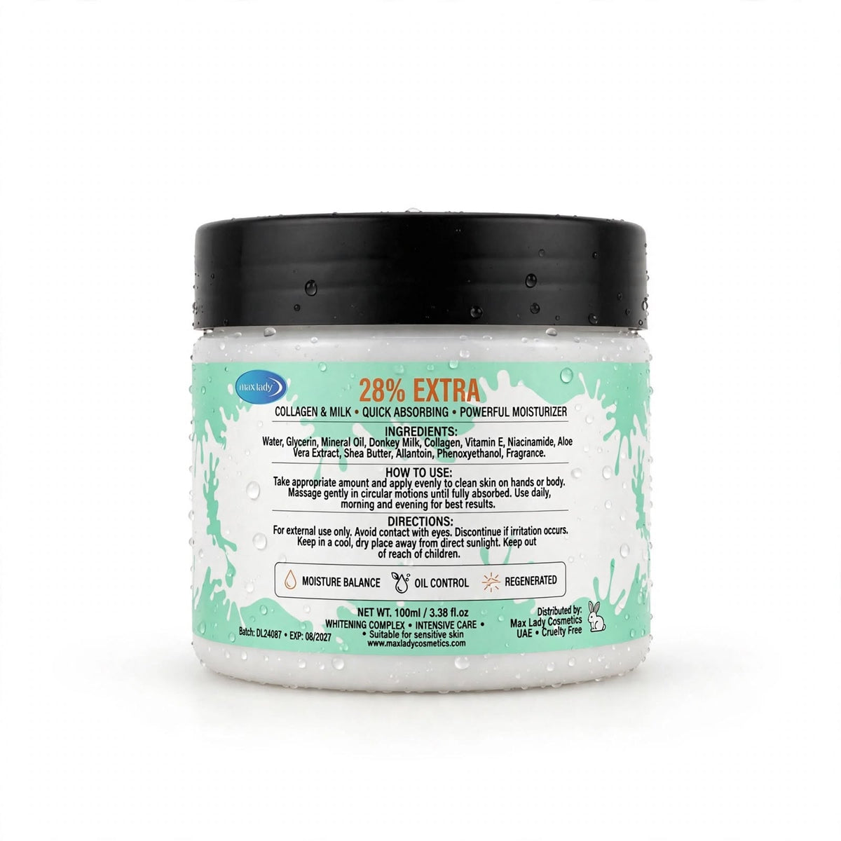 Max Lady Donkey Milk Hand & Body Cream Whitening Complex 360Ml