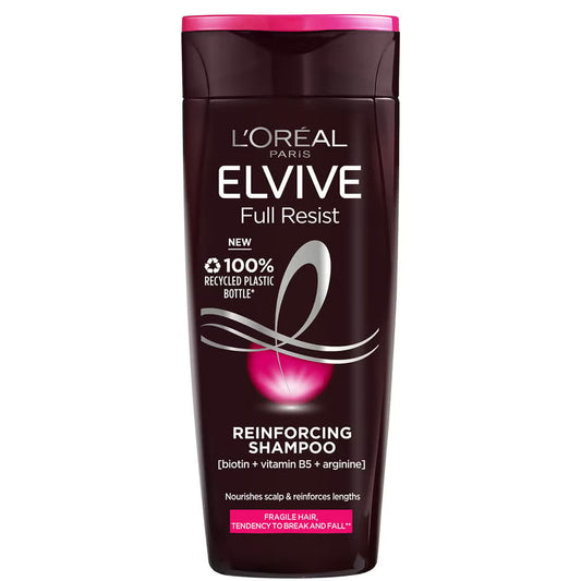 L'Oreal Elvive Full Resist Reinforcing Shampoo With Vitamin B5, Biotin & Arginine For Weakened Hair, 400Ml