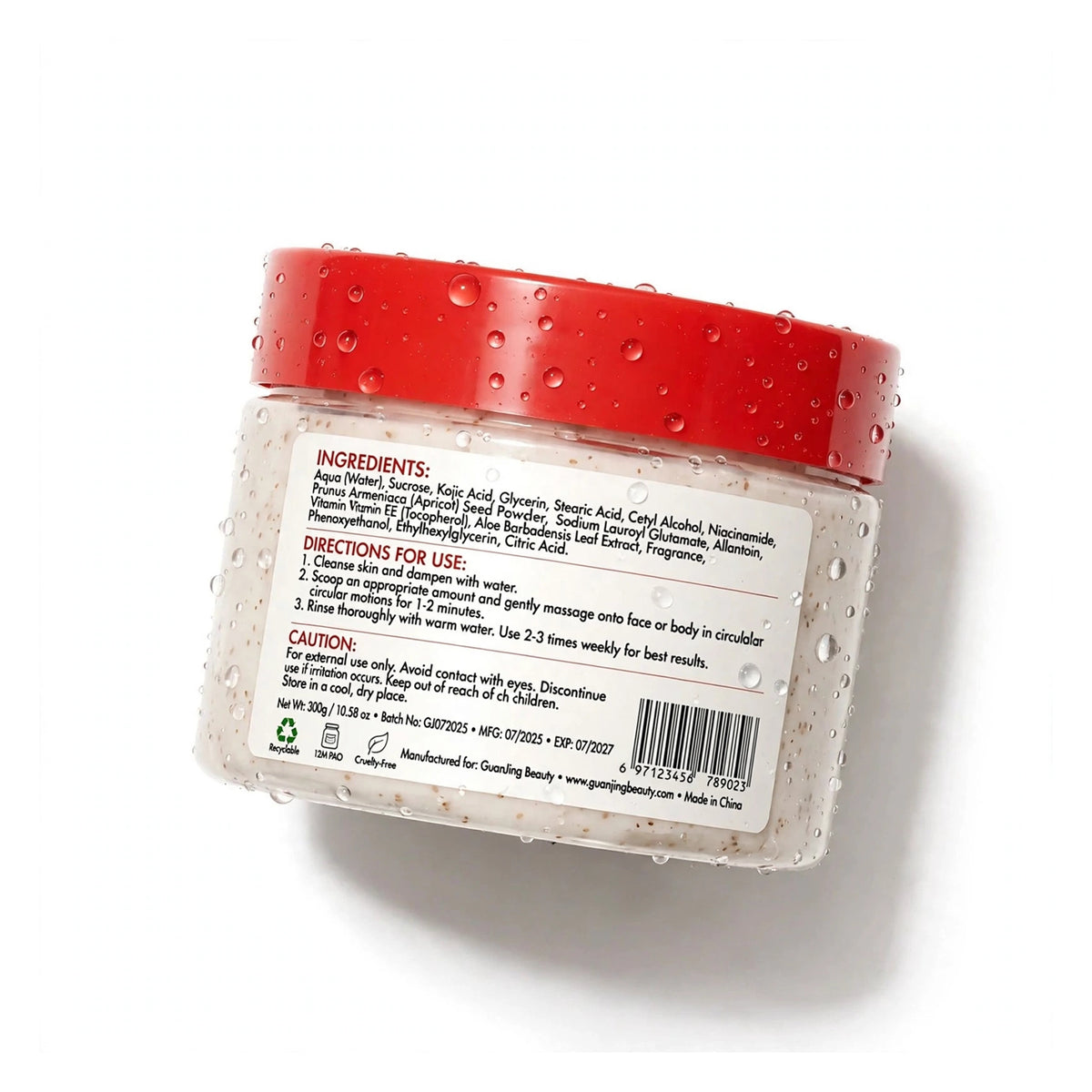 Kojic Acid Guanjing Beauty Face & Body Scrub Cream, 320 G