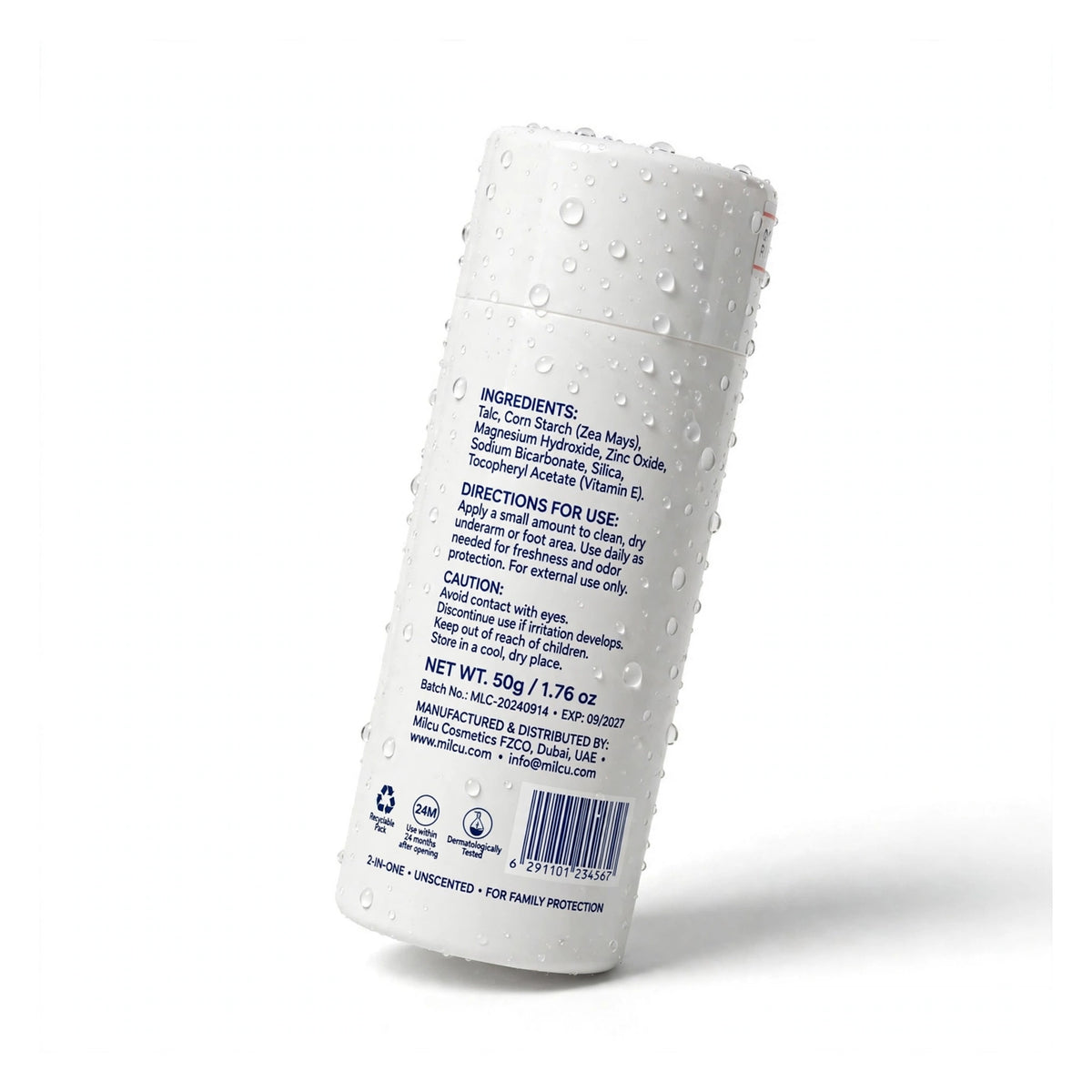 Milcu 2 In-One Underarm&Foot Deodrant Powder 80G