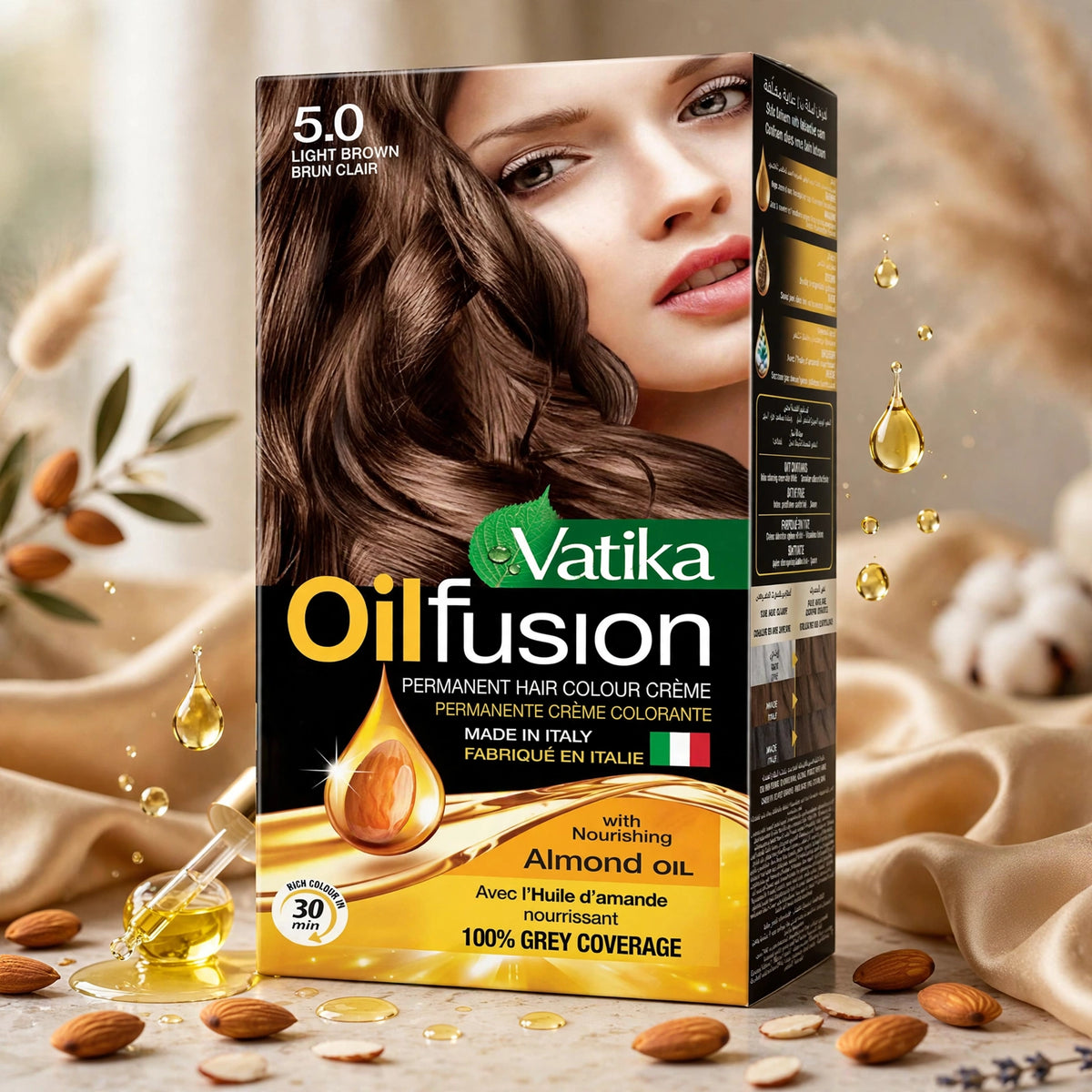 Vatika oilfusion 5.0 light brown burn clair