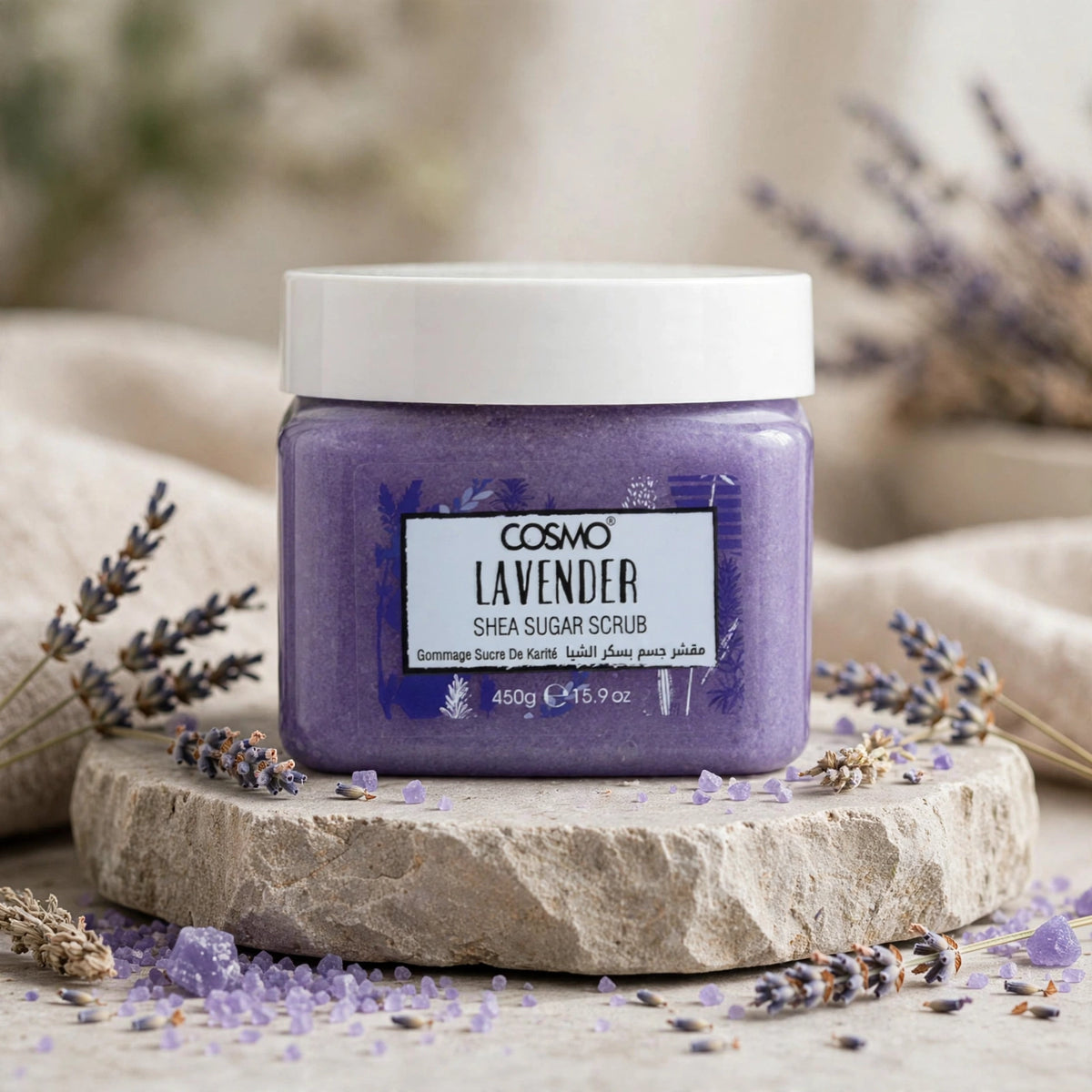 COSMO LAVENDER SHEA SUGAR SCRUB 450 g