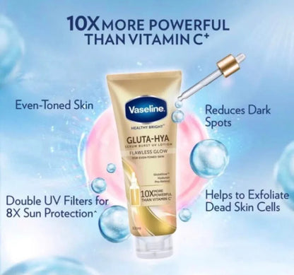 Vaseline Gluta-Hya Serum Burst Uv Lotion Flawless Bright 330