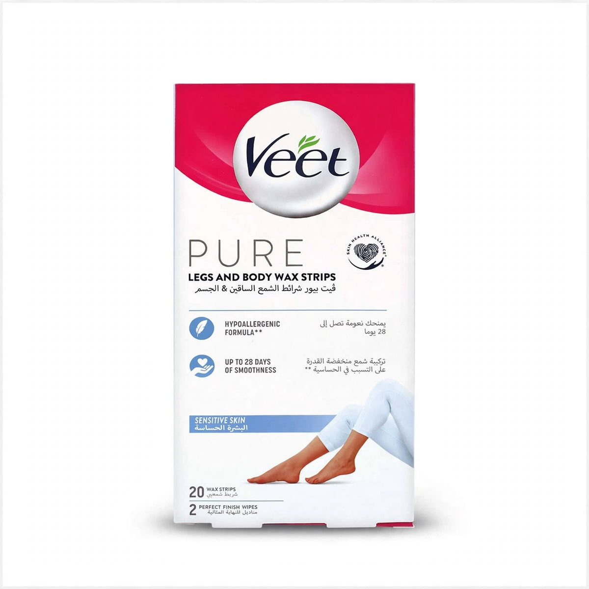 Veet Professional Wax Strips with Aloe Vera for Legs and Body 20 Strips