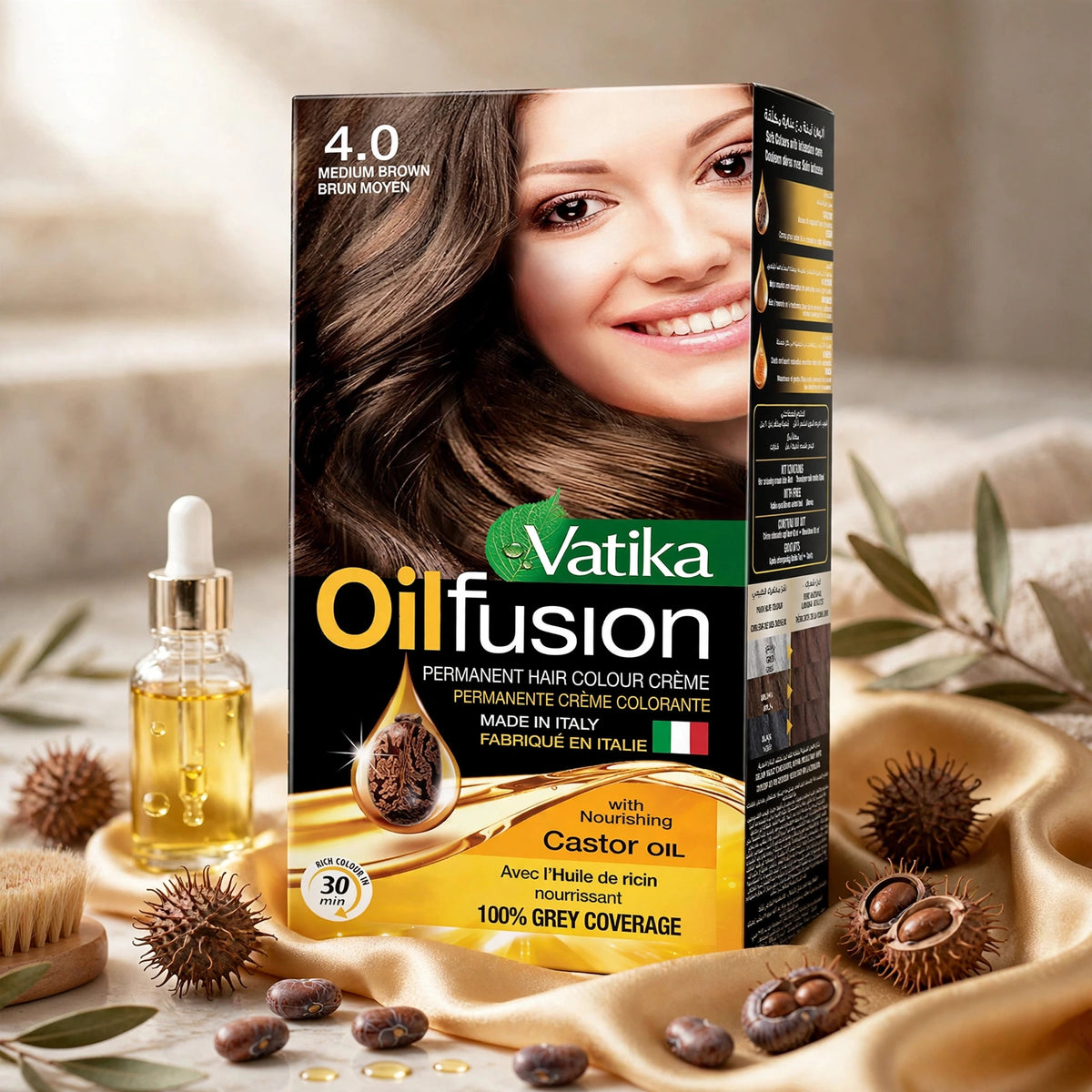 Vatika oilfusion 4.0 medium brown burn moyen