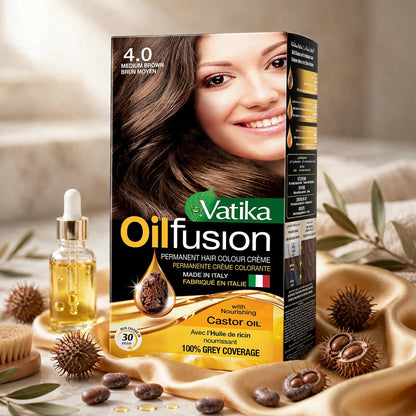 Vatika oilfusion 4.0 medium brown burn moyen